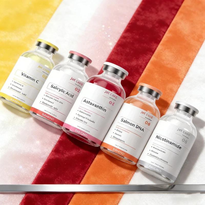 Ampoules à Jet d'acide hyaluronique, sérum pour le visage, Astaxanthine, Peptide de cuivre, collagèn