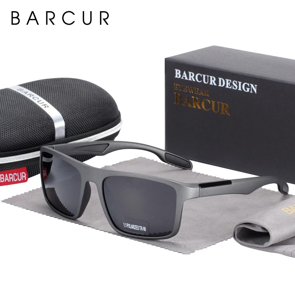 BARCUR marque lunettes de soleil hommes TR90 cadre ultraléger polarisé Vintage lunettes de soleil po