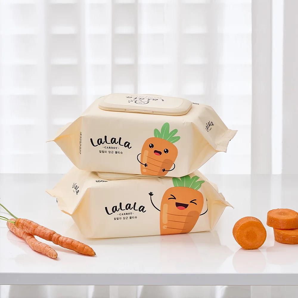 Lingettes carotte Lalala Jeju 100x10+10 pack EWG VERT