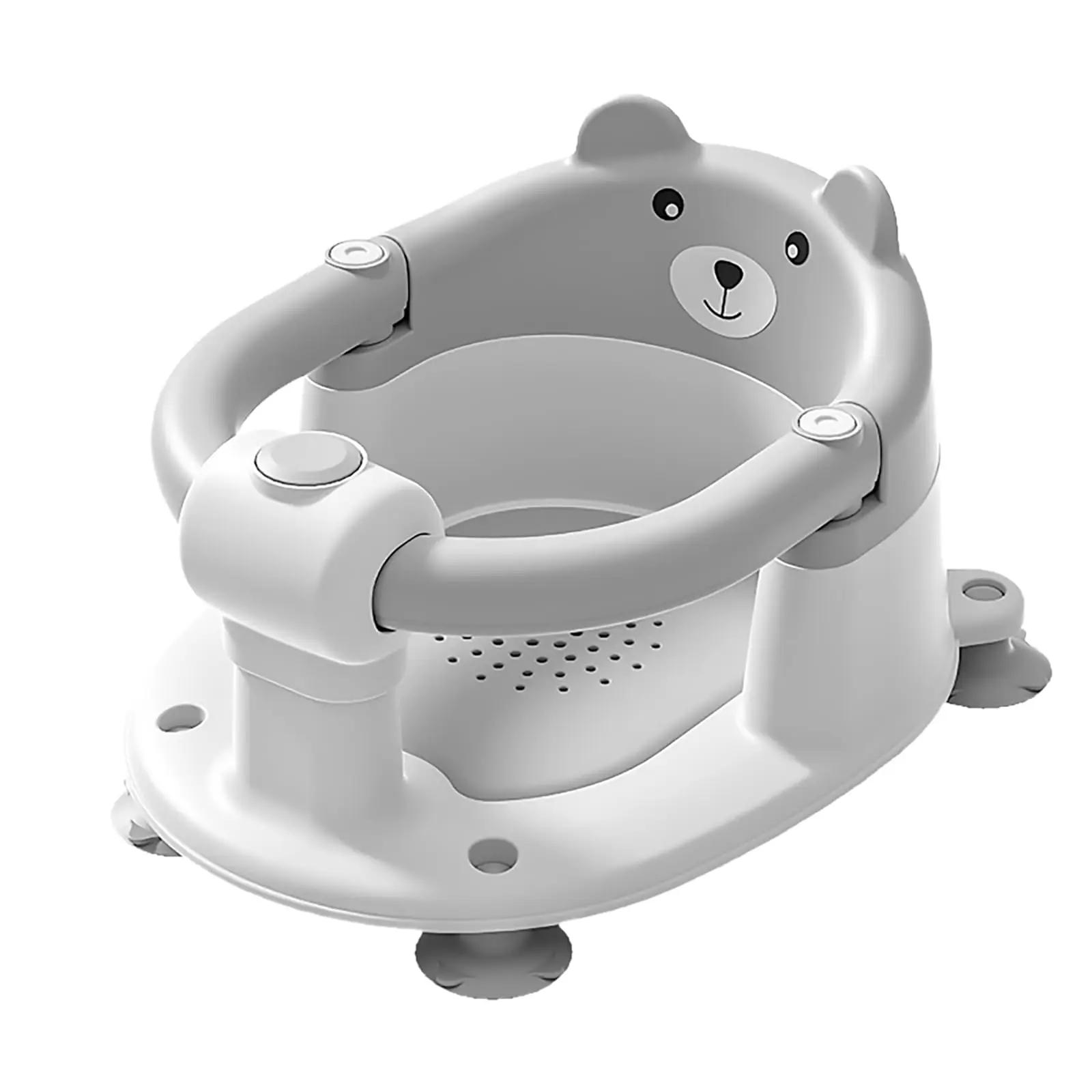 Siège de bain pour bébé de 6 mois, adorable chaise de bain antidérapante en forme d'ours pour bébé, 
