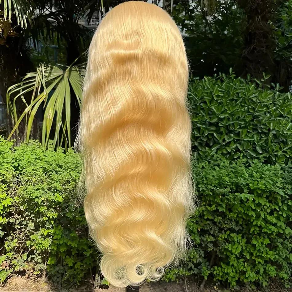 13x6 HD Transparent 613 Blonde dentelle frontale perruques de cheveux humains vague de corps dentell