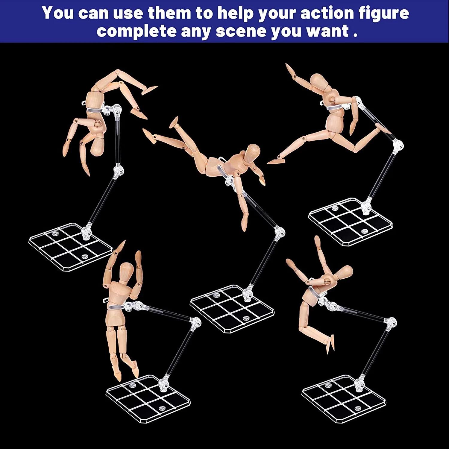 Présentoir de figurines d'action, 9 pièces, Base transparente, Support de modèle de poupée, Compatib