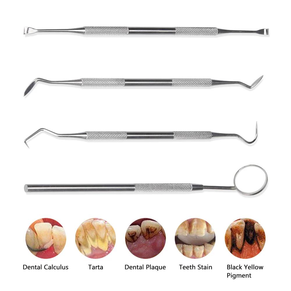 4 pièces/ensemble grattoir à tartre détartreur dissolvant de Plaque outil de nettoyage des dents den