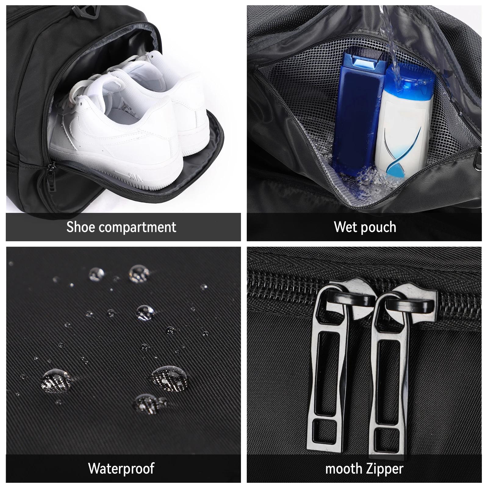 Sac de sport sac polochon de voyage avec poche humide et compartiment à chaussures pour hommes femme
