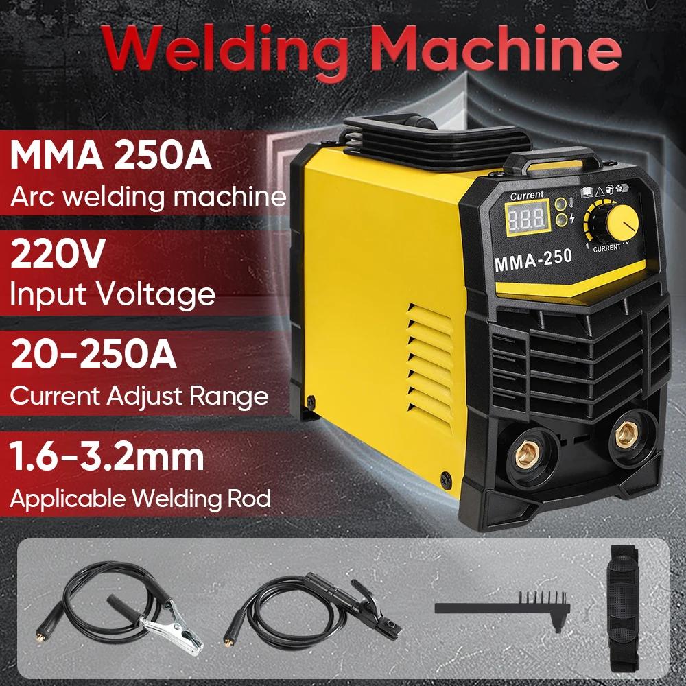 Machine à souder à onduleur 250A, 220V IGBT, soudeur électrique LCD avec porte-électrode, masque de 