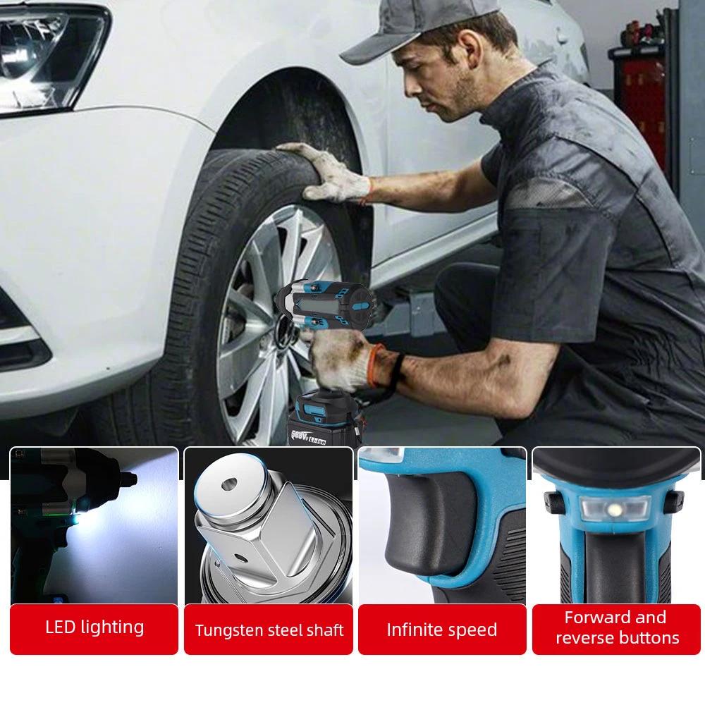 Clé à chocs sans balais 1800 N.m pour batterie Makita 21V, 7200 tr/min, outil de démontage pour l'en