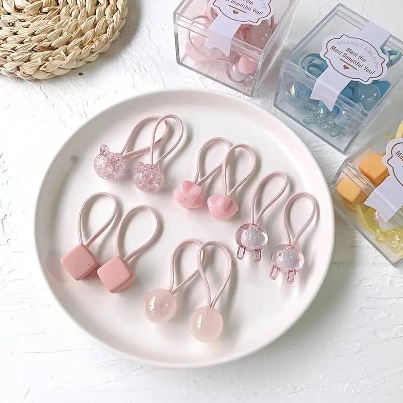 10 pièces enfants filles mignon cravate haute élasticité élastiques cheveux corde