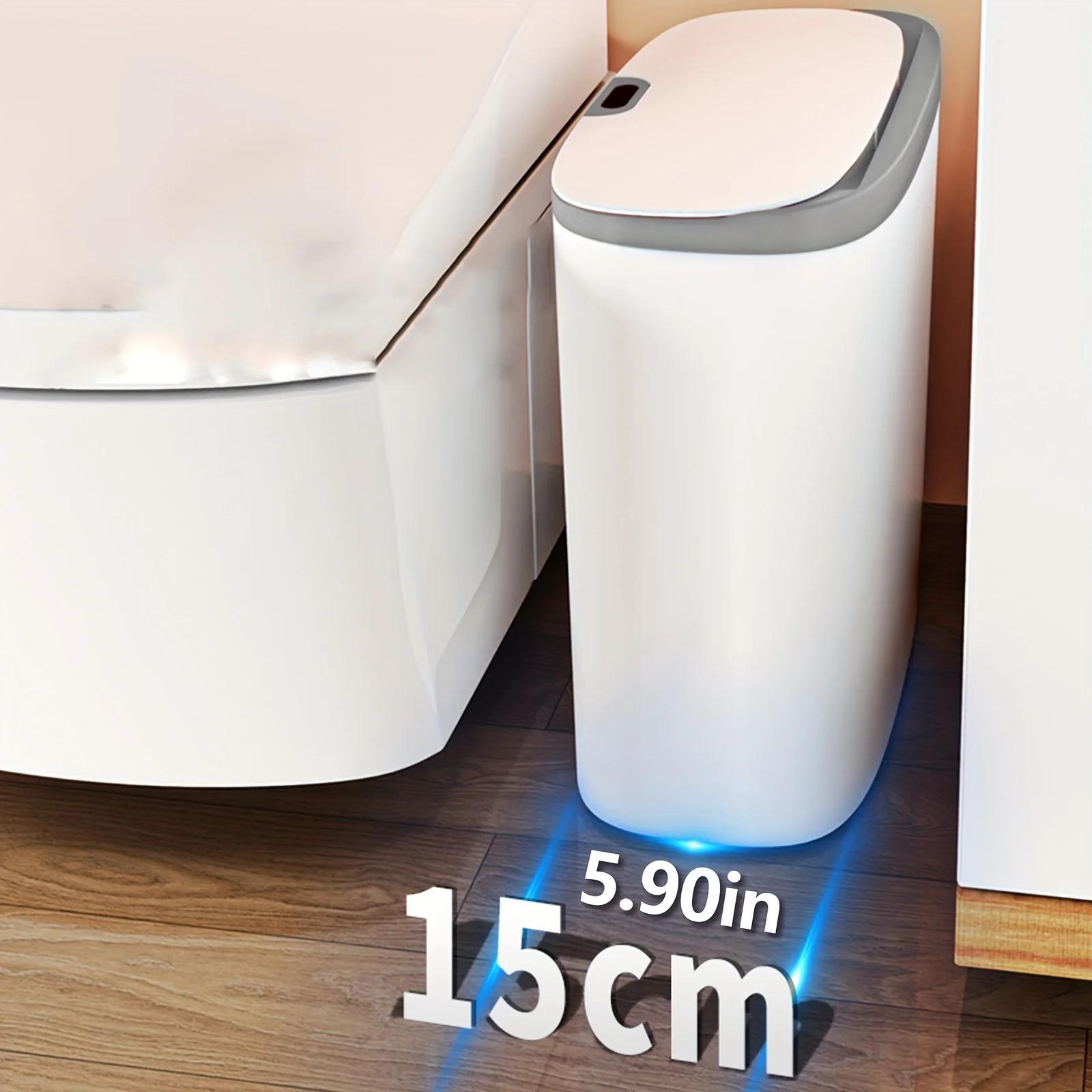 Poubelle automatique à capteur de mouvement avec couvercle, petite poubelle étroite étanche, poubell