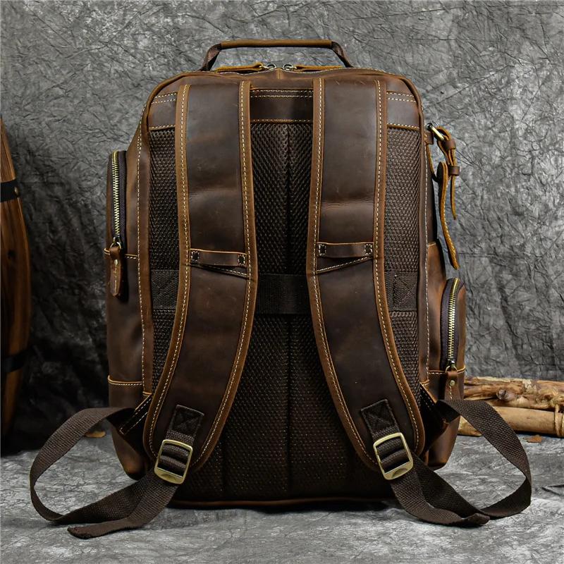 Newsbirds sac à dos en cuir pour hommes rétro luxe style de mode sac à dos sac de voyage sac à dos s