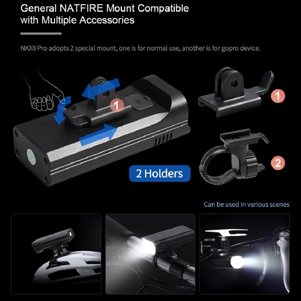 Lumière de vélo 10000mAh, 12led, indicateur de batterie numérique de Type C, ensemble d'éclairage de