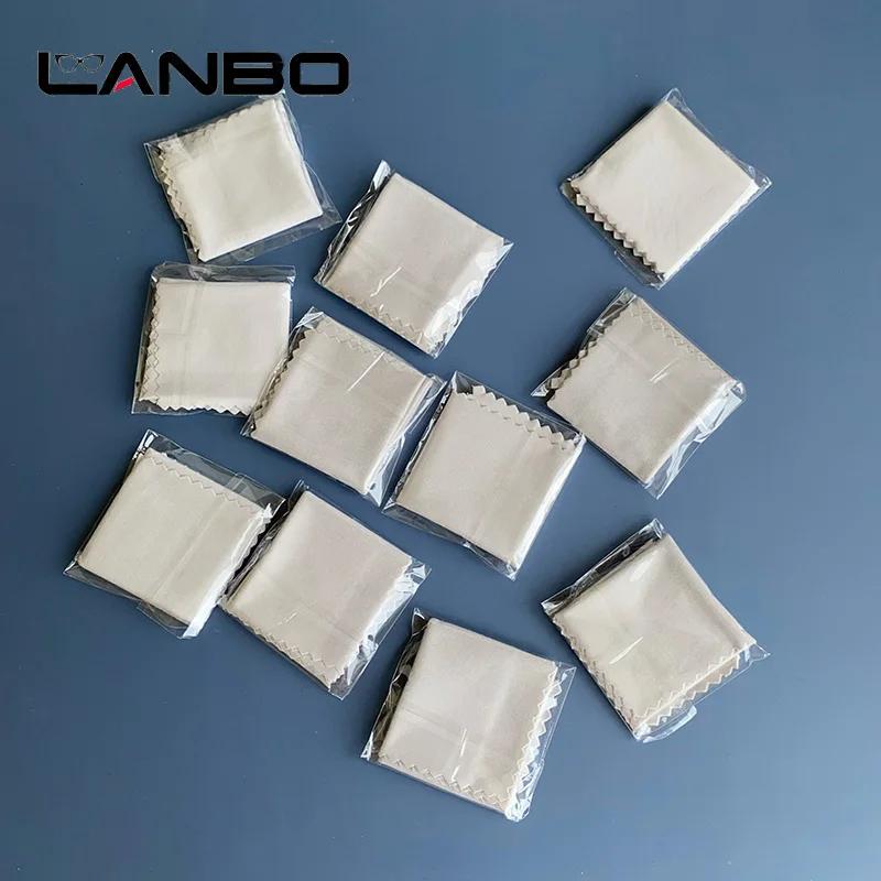 LANBO-Lingettes grises en microcarence, 100 pièces, 145x170mm, emballage individuel, pour lunettes, 