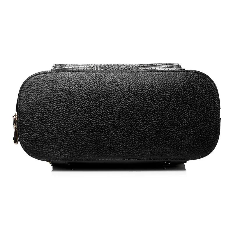 Sac à dos Zency en cuir de crocodile pour femme, 100 % véritable, sac de voyage, de travail ou d'éco