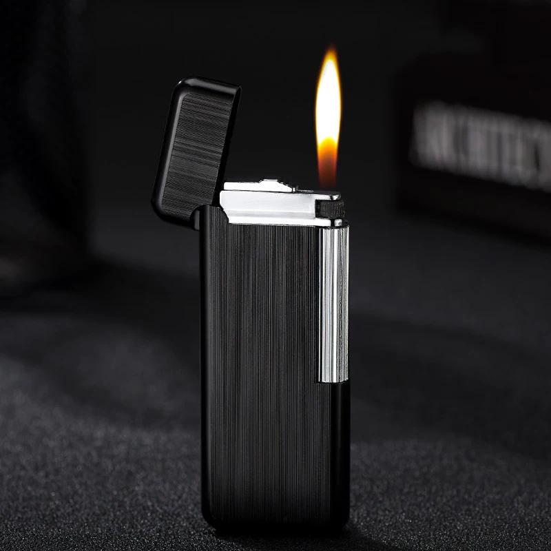 Briquets en métal pour hommes, briquet à gaz, Butane, Turbo, flammes, Cigarettes, accessoires pour f