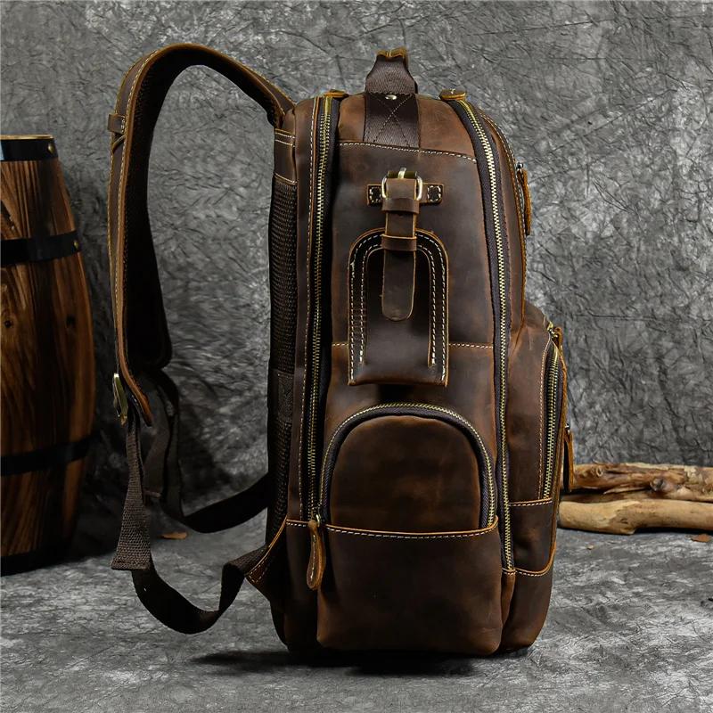 Newsbirds sac à dos en cuir pour hommes rétro luxe style de mode sac à dos sac de voyage sac à dos s