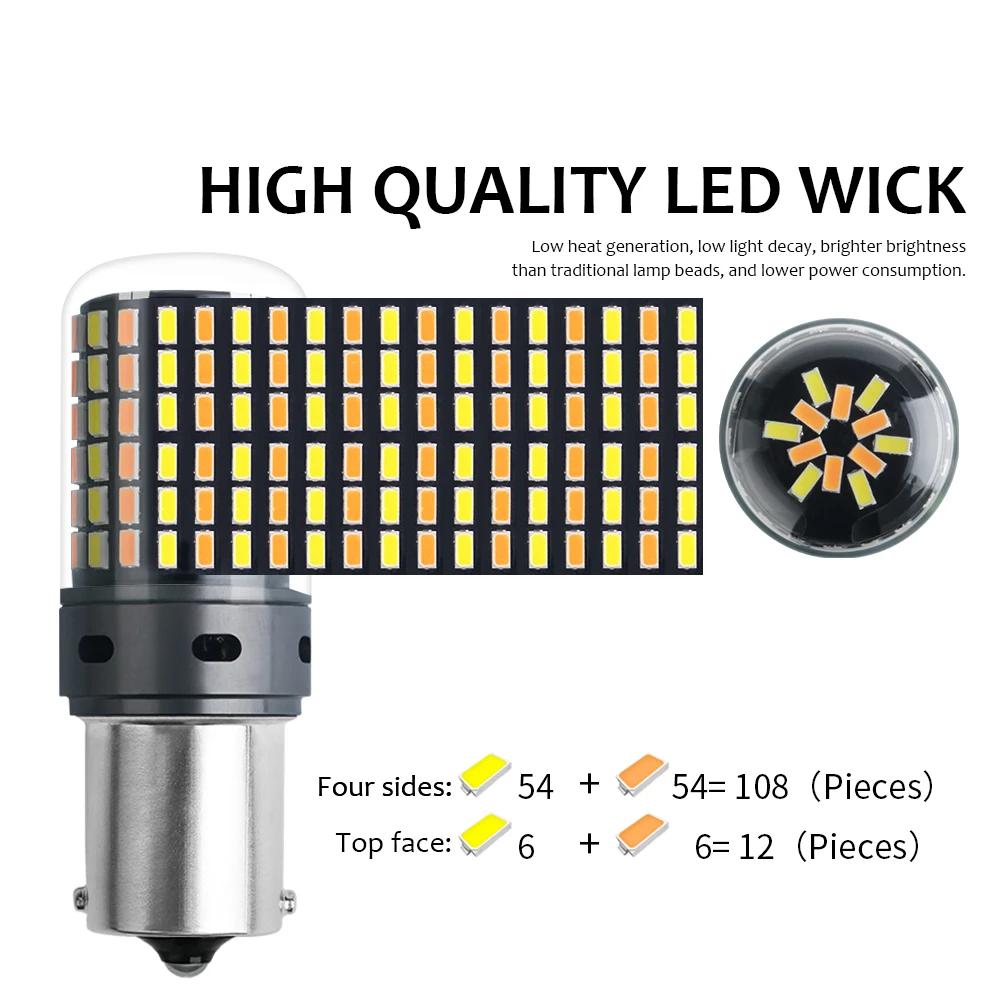 2 pièces 1156 BA15S P21W BAU15S PY21W Canbus sans erreur LED lumières 7440 W21W T20 voiture DRL clig
