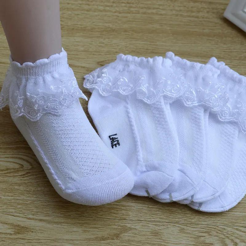 10 paires/lot bébé filles enfants chaussettes dentelle à volants princesse maille enfants cheville c