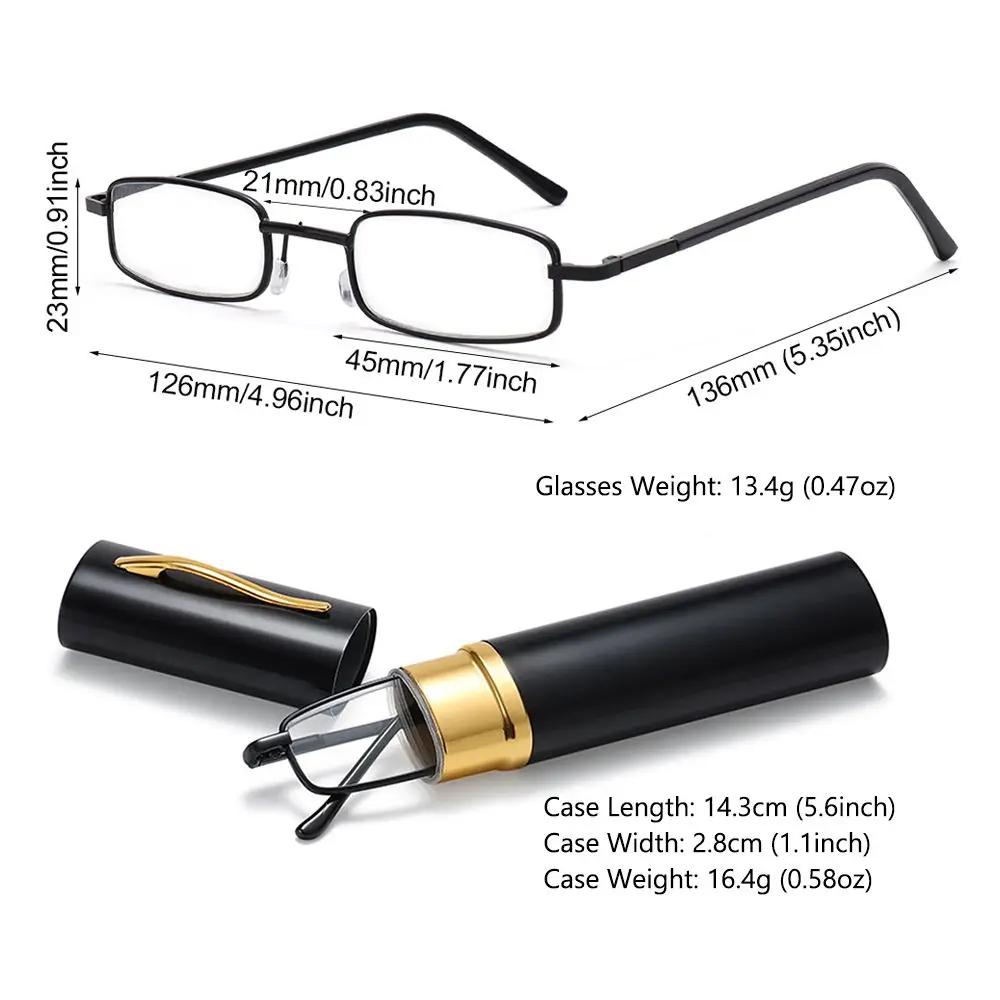 Mini lunettes d'ordinateur pliantes pour hommes et femmes, lunettes de lecture, conteneur portable, 