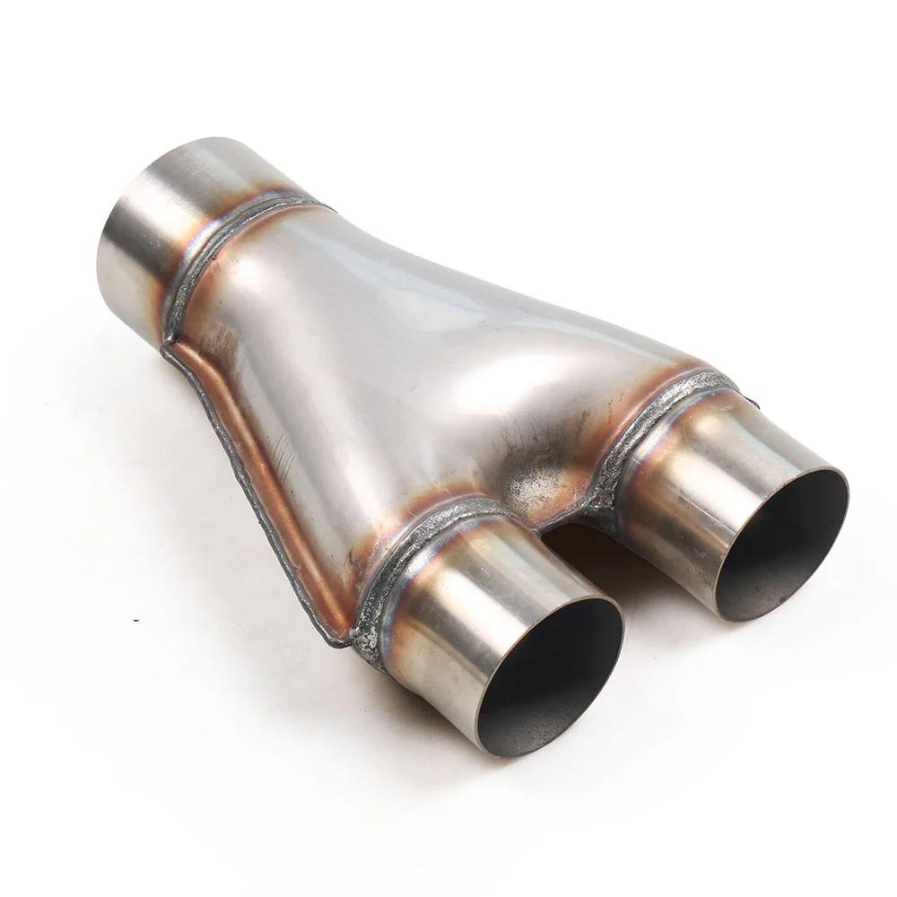 Tuyau d'échappement universel en Y pour voiture, en acier inoxydable, adaptateur de tuyau à 3 voies,