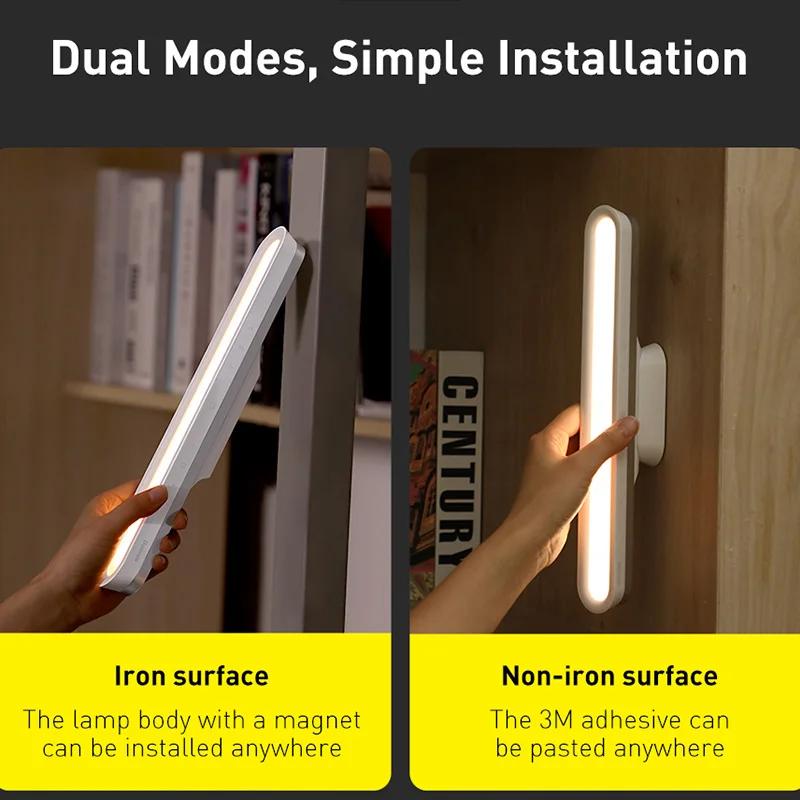 Baseus lampe de bureau magnétique suspendue lampe de Table LED rechargeable gradation continue armoi