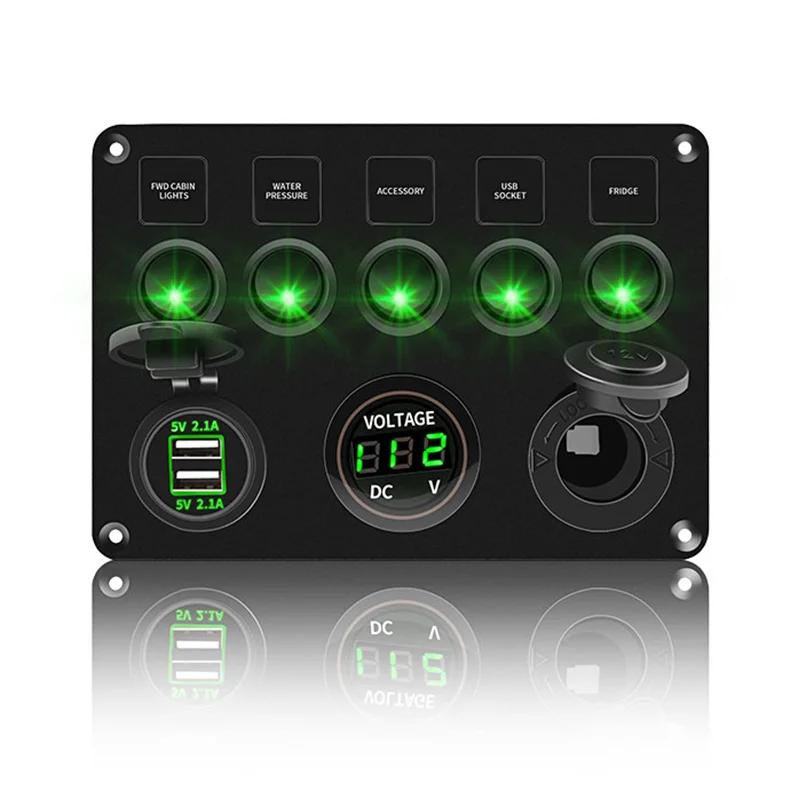 Panneau d'interrupteur à bascule, 5 boutons, 8 boutons, commande Usb pour voiture, camion, bateau ma