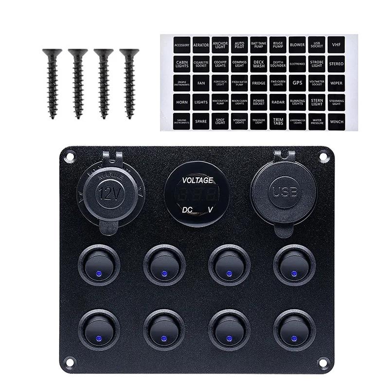 Panneau d'interrupteur à bascule, 5 boutons, 8 boutons, commande Usb pour voiture, camion, bateau ma