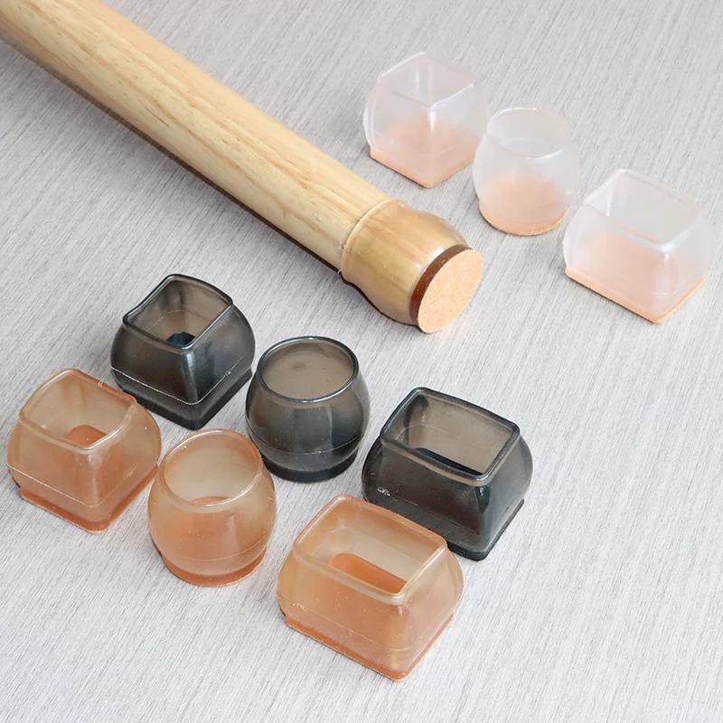 Lot de coussinets en silicone pour pieds de chaise, 4 pièces, protection pour pieds de table, rectan