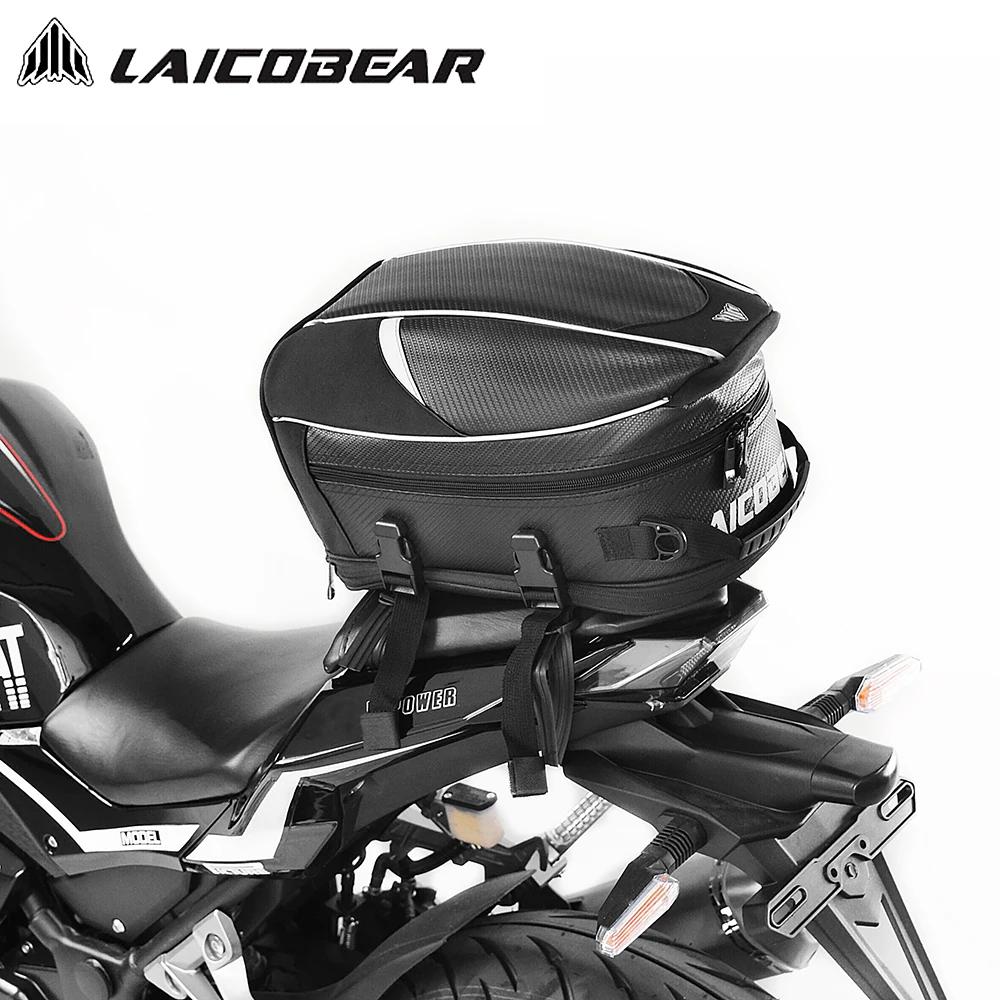 Sac arrière de moto noir, étanche, bagage de voyage pour conducteur, sac de siège arrière, sac de se