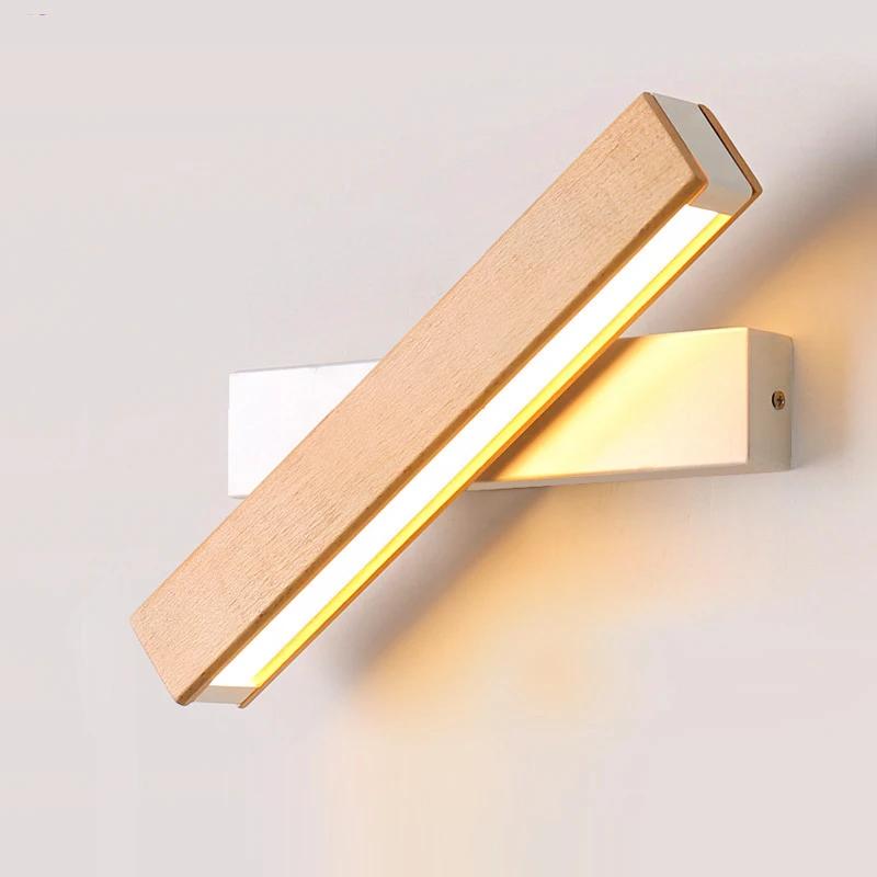 Applique Lumineuse Murale en Bois Massif Uni, Éclairage LED au Design d'Europe du Nord, Style Simple