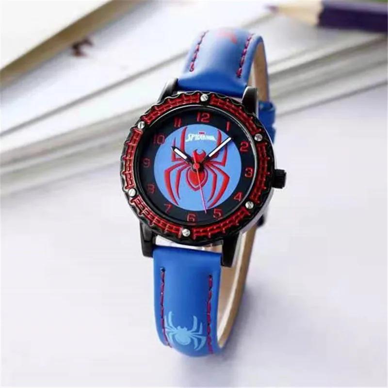 Montre de dessin animé pour enfants, horloge pour élèves du primaire, Spiderman, montre à Quartz, po