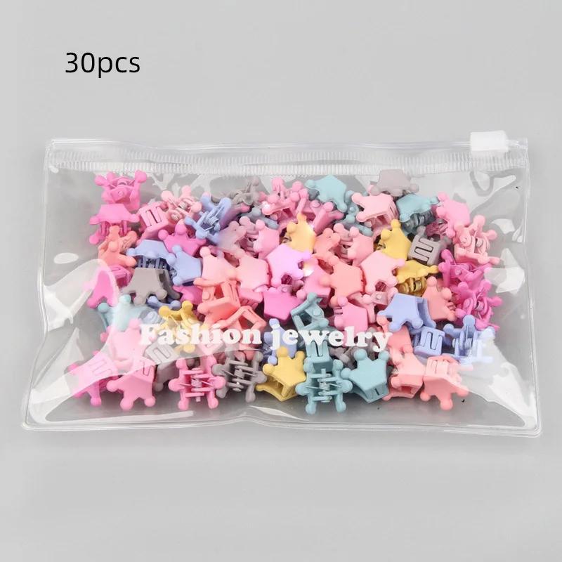 30 pièces/sac Mini pinces à cheveux mignonnes pour filles bébé épingle à cheveux colorée dessin anim