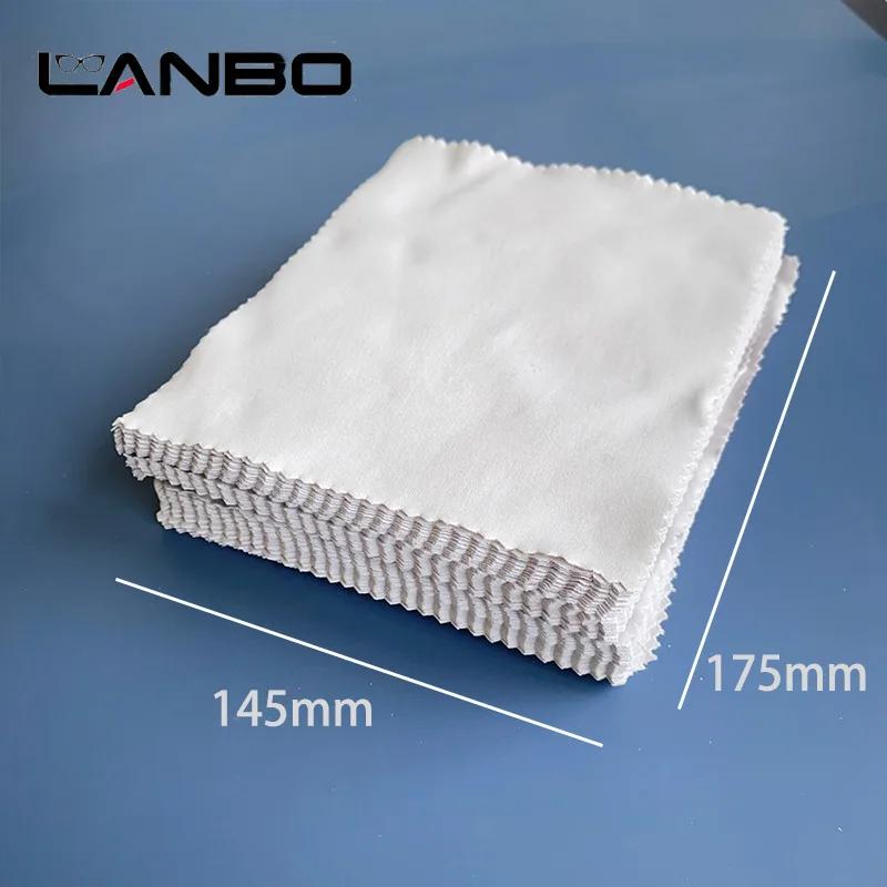 LANBO-Lingettes grises en microcarence, 100 pièces, 145x170mm, emballage individuel, pour lunettes, 