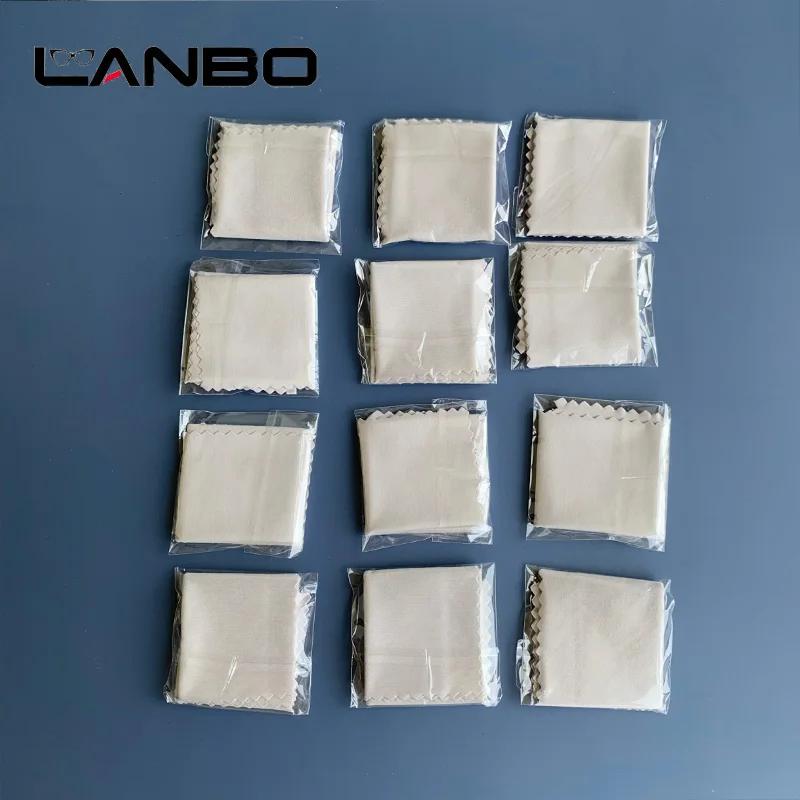 LANBO-Lingettes grises en microcarence, 100 pièces, 145x170mm, emballage individuel, pour lunettes, 
