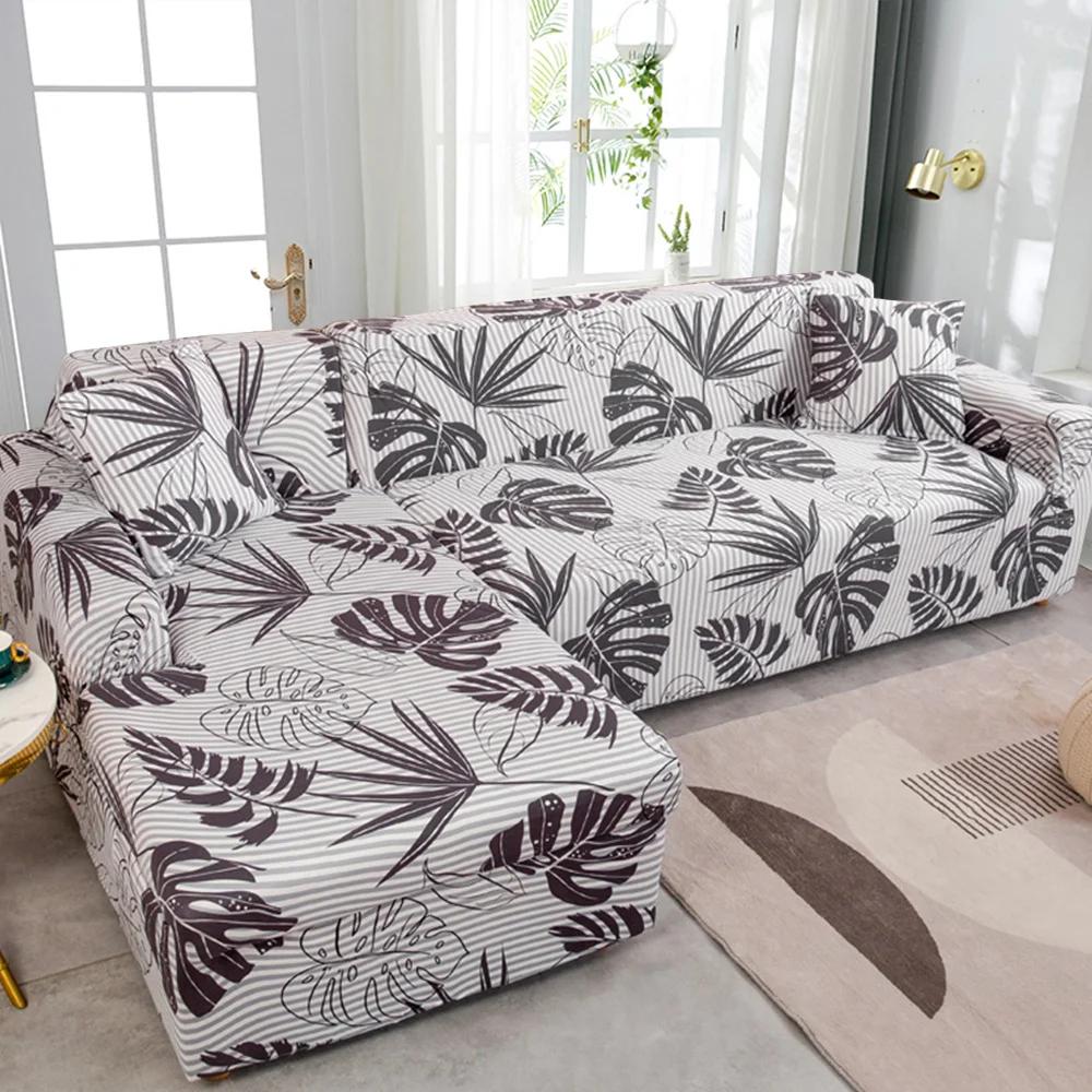 housse canape dangle pour Salon Imprimé Extensible housse canapé forme de L Élastique housses de can
