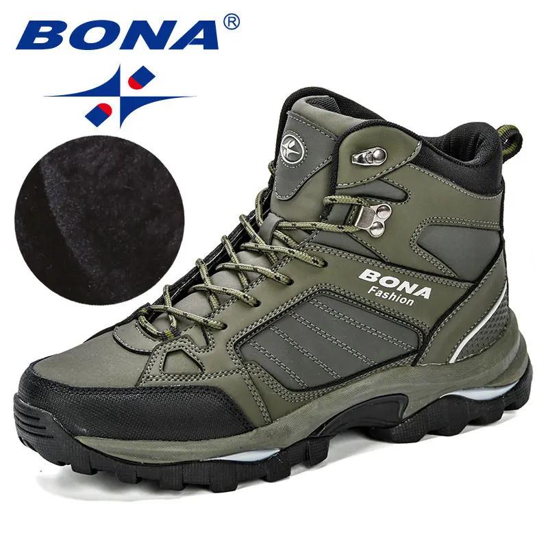 BONA hommes bottes anti-dérapant chaussures en cuir hommes populaire confortable printemps automne h