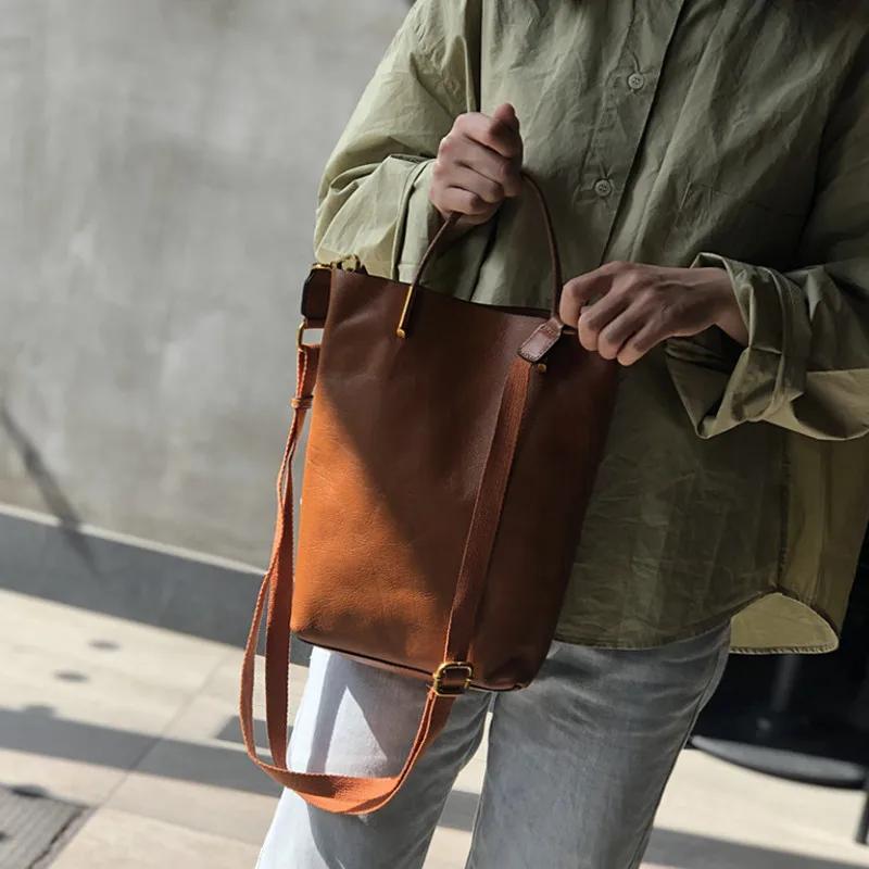Sac à main rétro en cuir véritable pour femme, sac à main en cuir de vachette souple, designer polyv