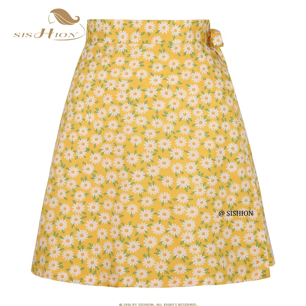 SISHION 2025 été plage Daisy Sarong jupe florale SS0015 Y2K multi-poches femmes vêtements Sexy jupe 