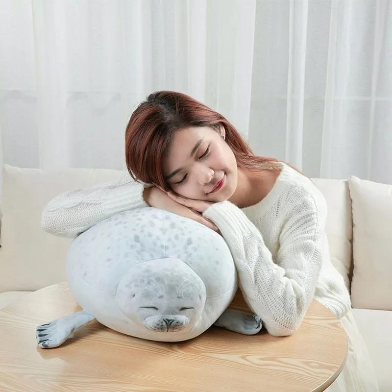 Angry Blob sceau oreiller potelé 3D nouveauté mer Lion poupée en peluche peluche bébé dormir jeter o