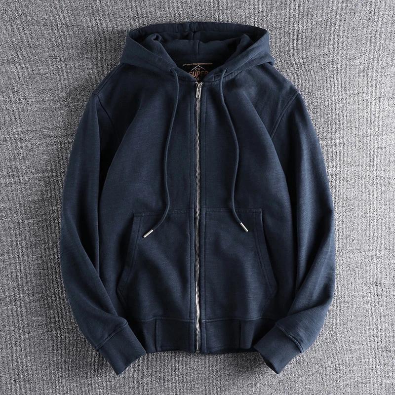 Sweats à capuche en velours épais à manches longues pour hommes, sweats à capuche cardigans décontra