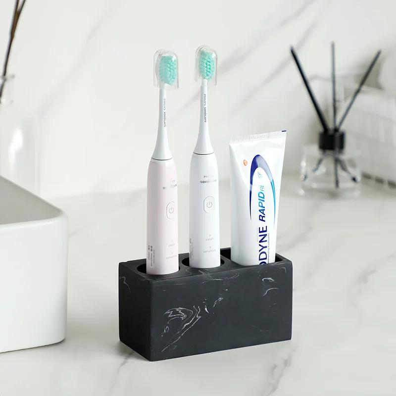 Porte-brosse à dents électrique, rangement de dentifrice, noir, blanc T1