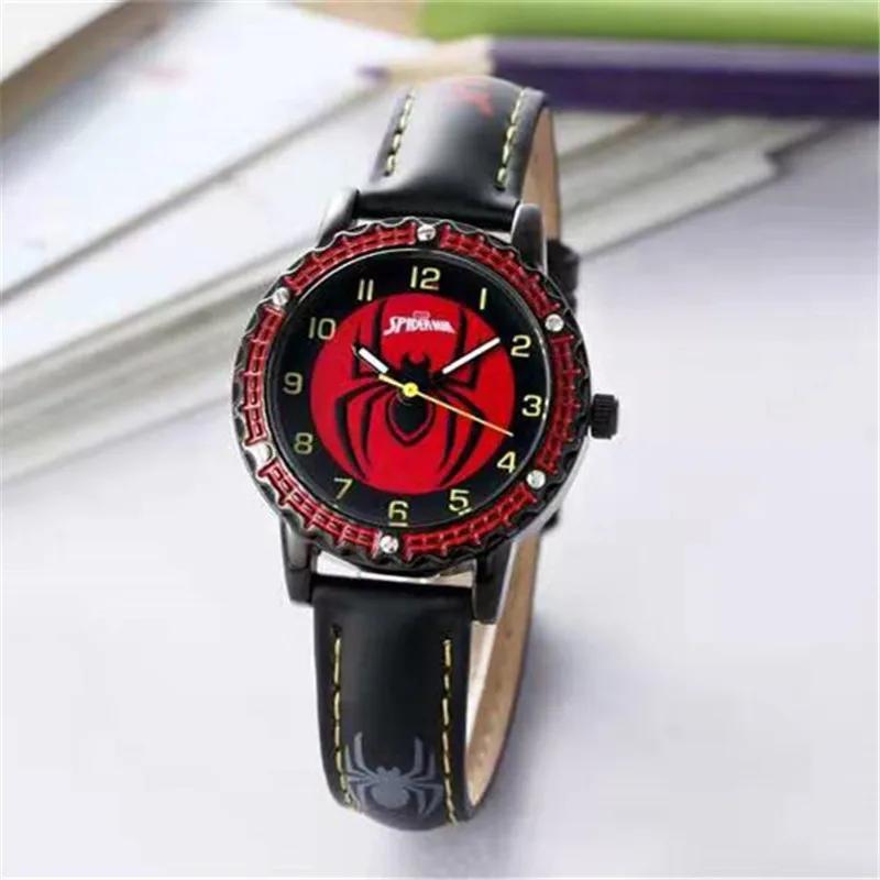 Montre de dessin animé pour enfants, horloge pour élèves du primaire, Spiderman, montre à Quartz, po