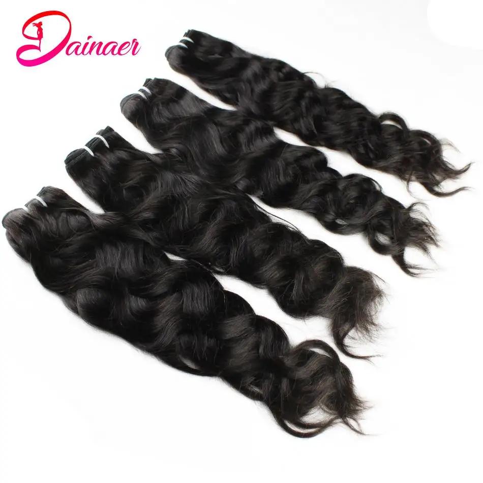 Extensions de cheveux humains vierges indiens, faisceaux de vague naturelle, peuvent être tehonneur,