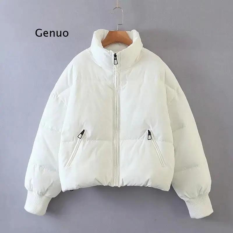 Veste épaisse rembourrée à col montant pour Femme, parka surdimensionnée, à la mode, Style Preppy, h