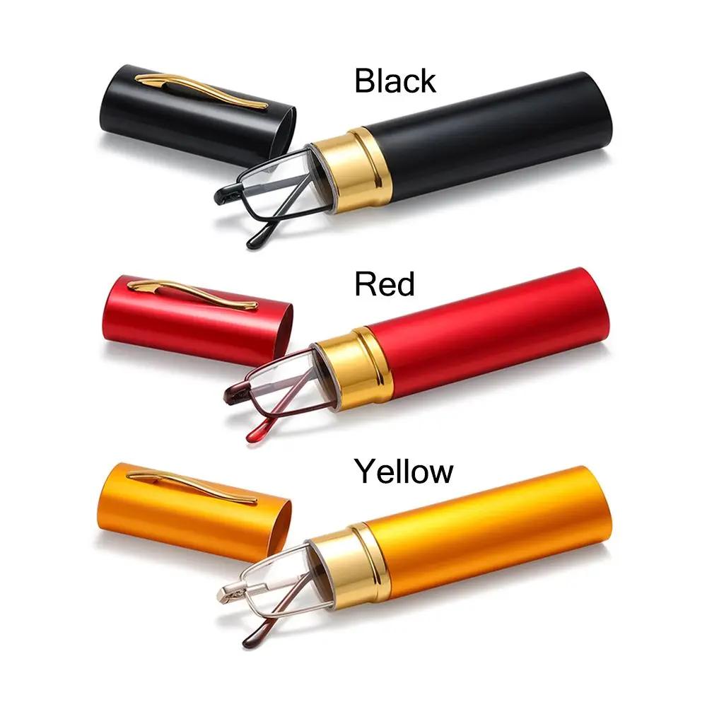Mini lunettes d'ordinateur pliantes pour hommes et femmes, lunettes de lecture, conteneur portable, 