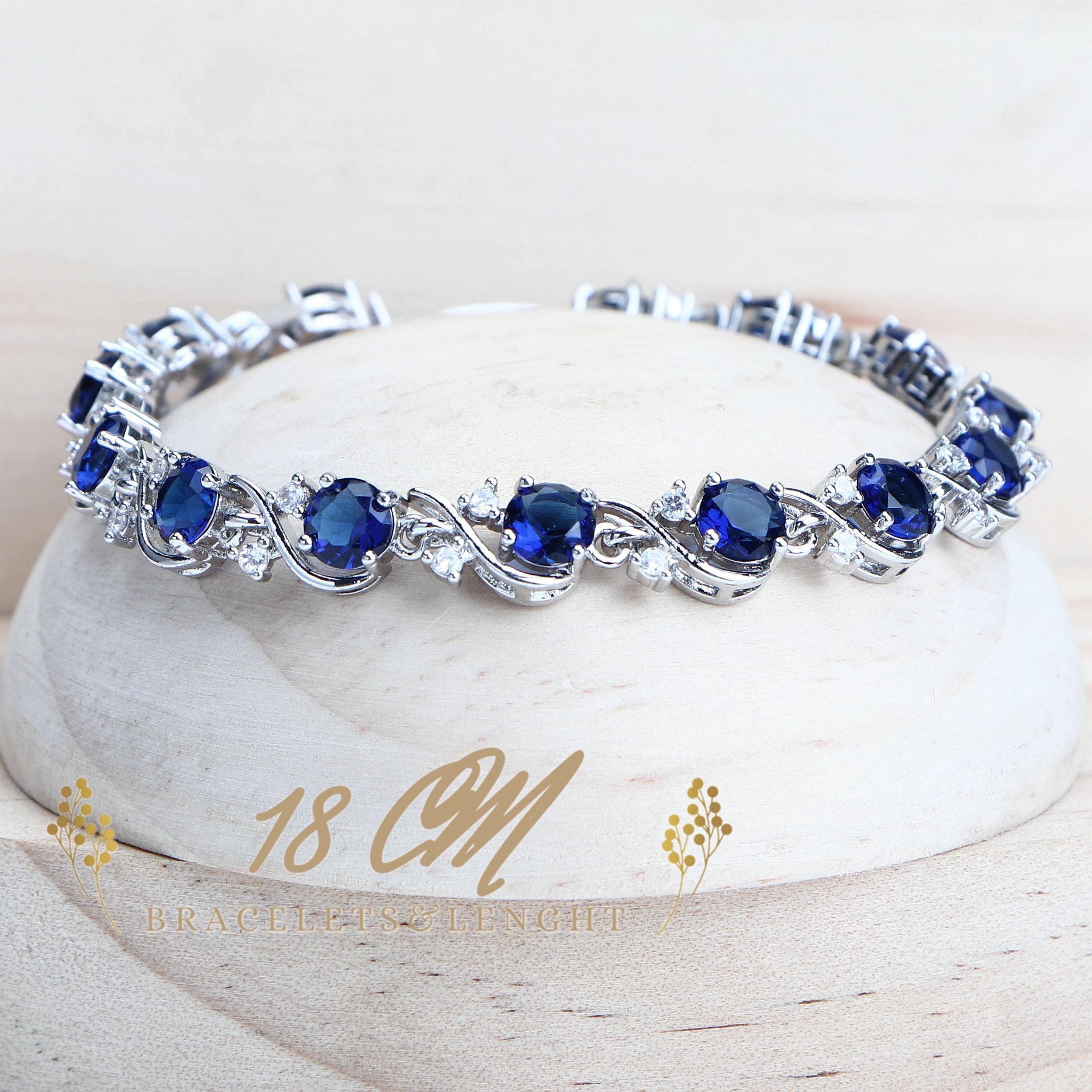 Ensembles de bijoux en zircon bleu pour femmes, en argent Sterling 925, Costume de mariage, bijoux, 