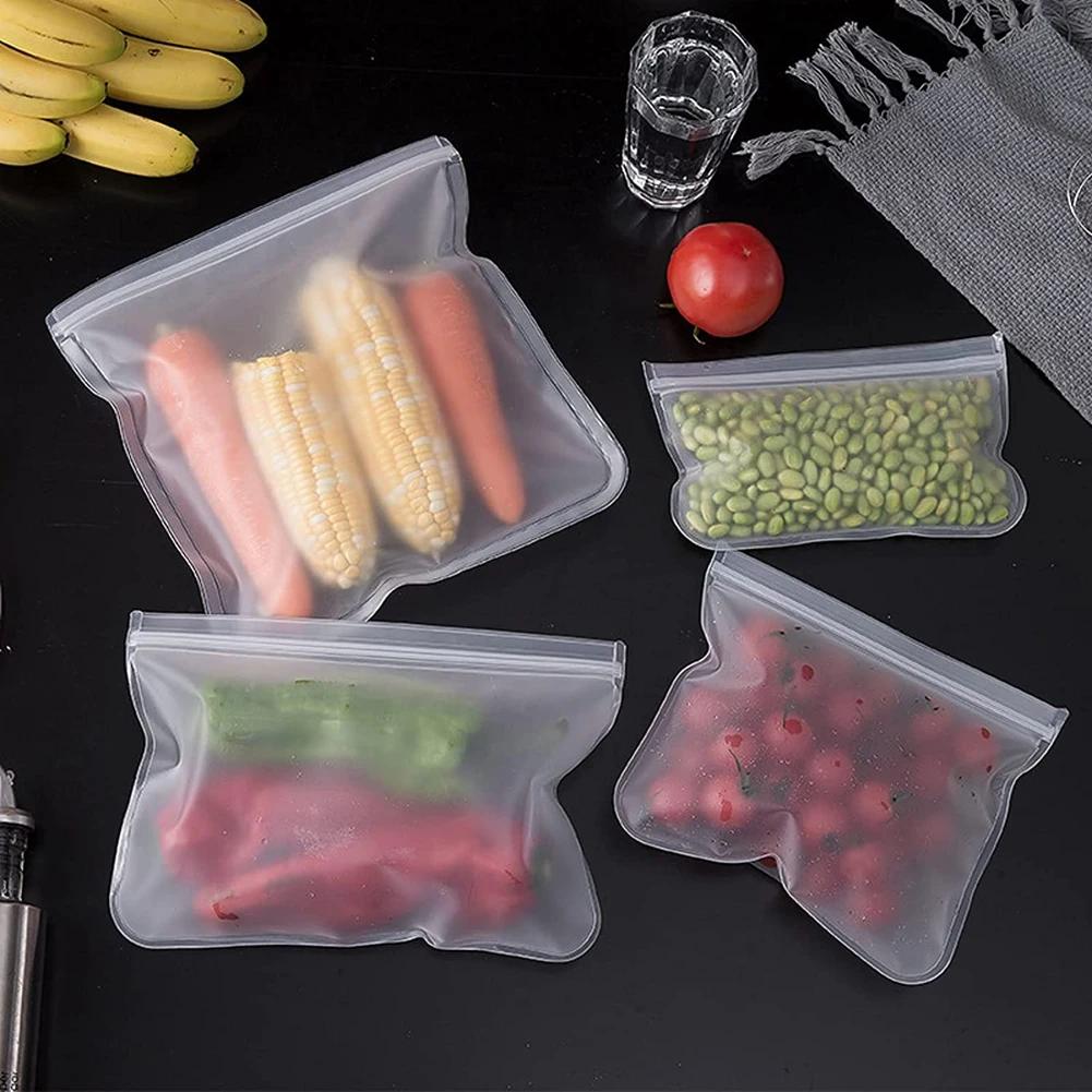 Conteneurs de stockage des aliments en Silicone, 10 pièces, conteneurs étanches, réutilisables, sac 