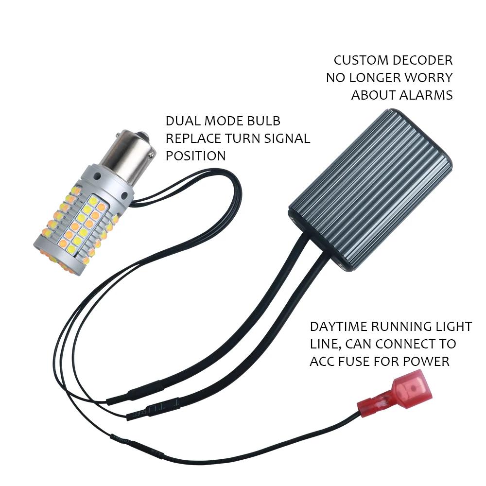 Ampoule LED Canbus 1156 P21W BA15S PY21W BAU15S 7440 W21W T20, clignotant DRL pour voiture, double M