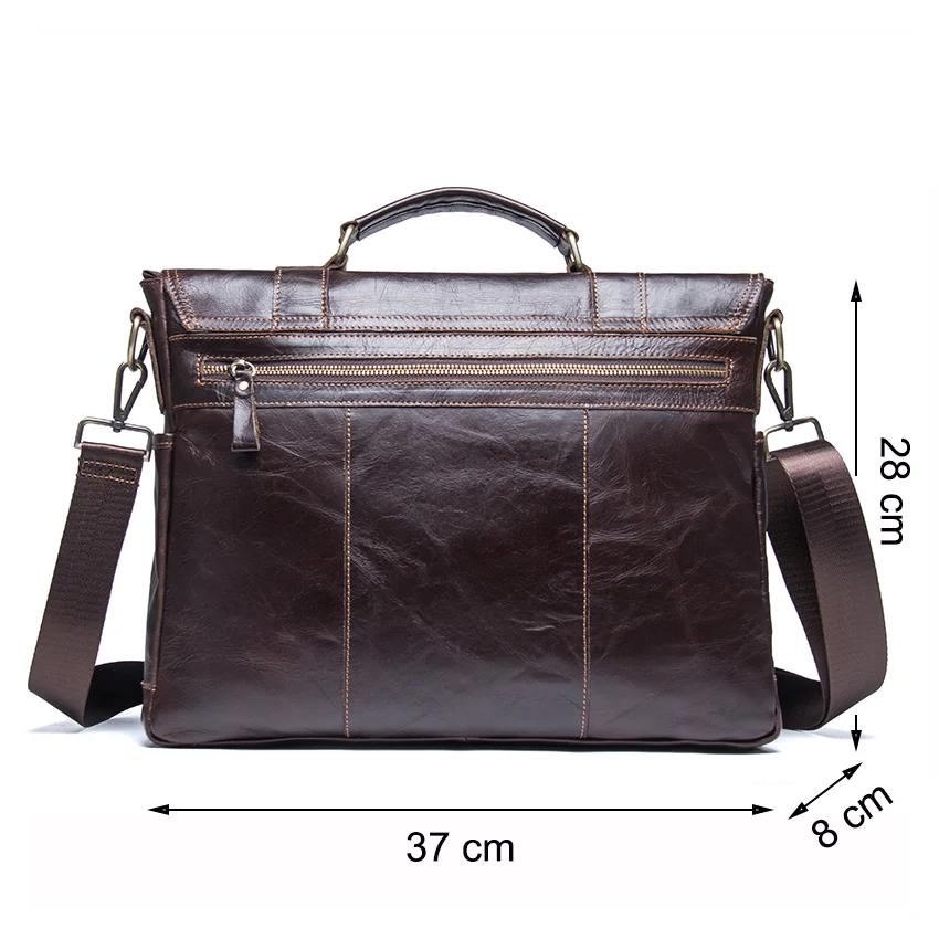 CONTACT'S-Sac à main d'affaires en cuir véritable pour hommes, étui à bombes, grand sac pour ordinat