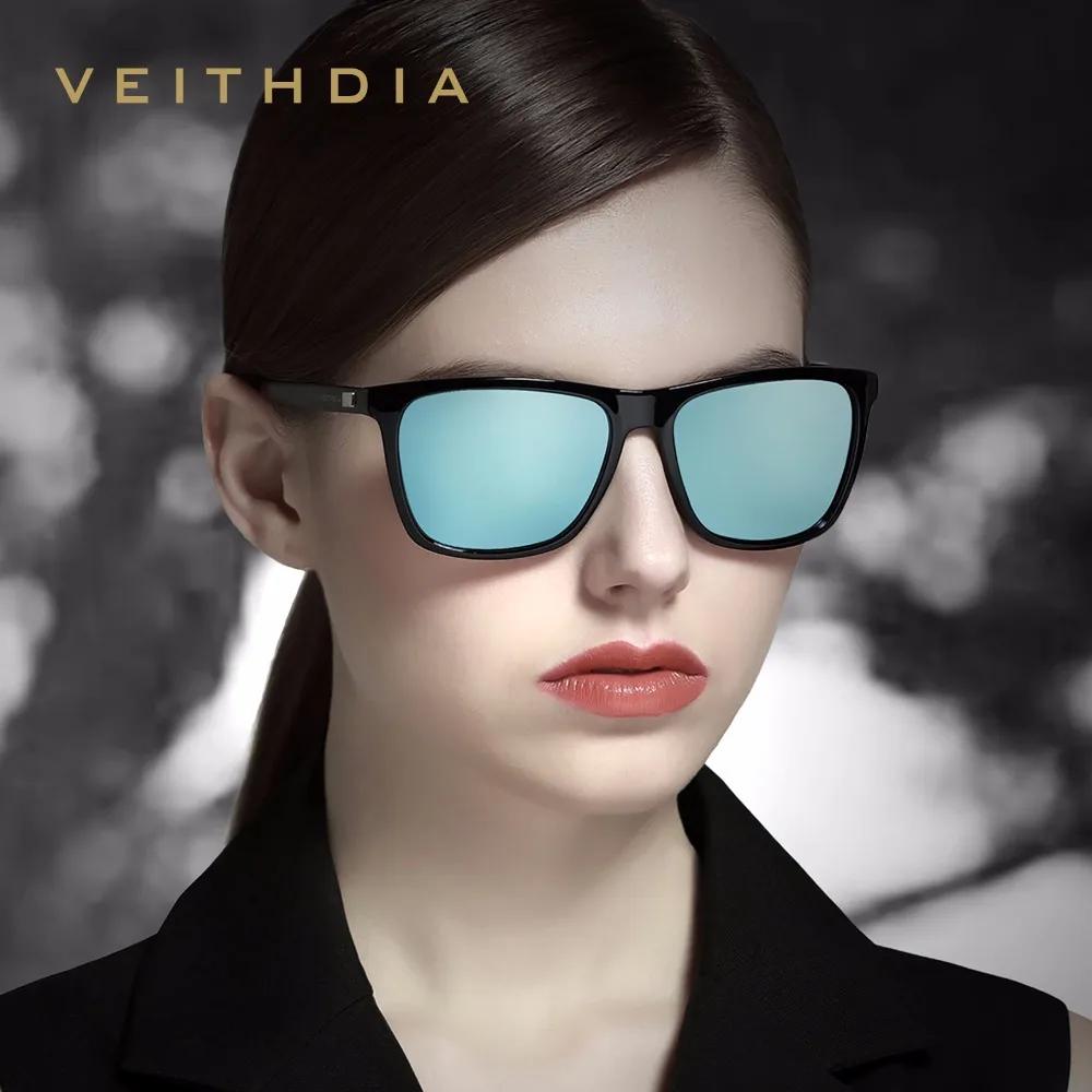 VEITHDIA marque lunettes de soleil unisexe rétro aluminium + TR90 lunettes de soleil polarisées lent