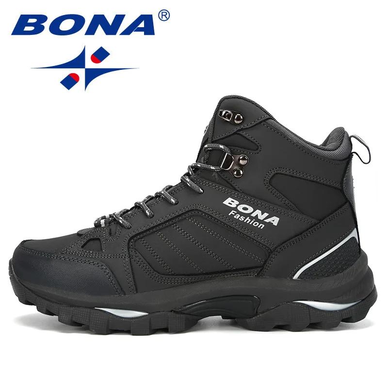 BONA hommes bottes anti-dérapant chaussures en cuir hommes populaire confortable printemps automne h