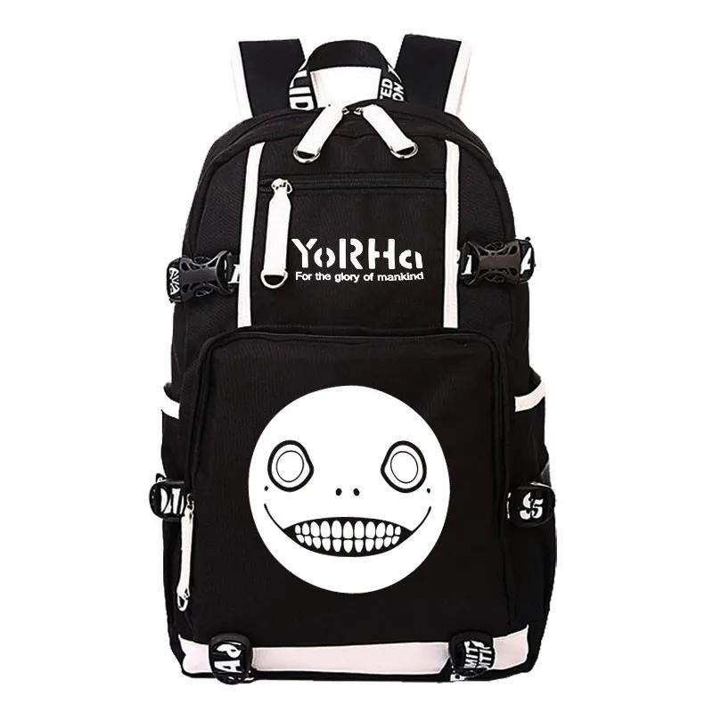 NieR-Sac à dos de voyage en toile avec chargement USB pour femme, sac à dos pour ordinateur portable